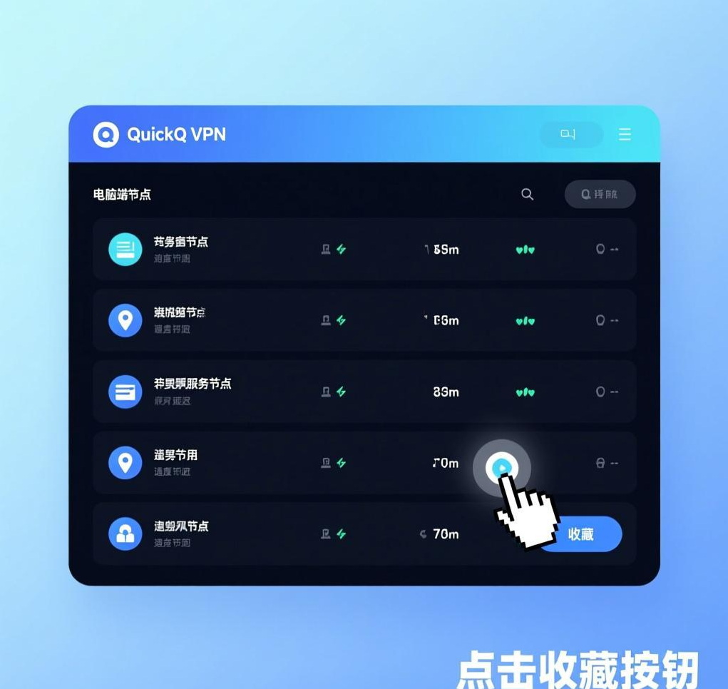 如何在QuickQ VPN中保存常用服务器节点